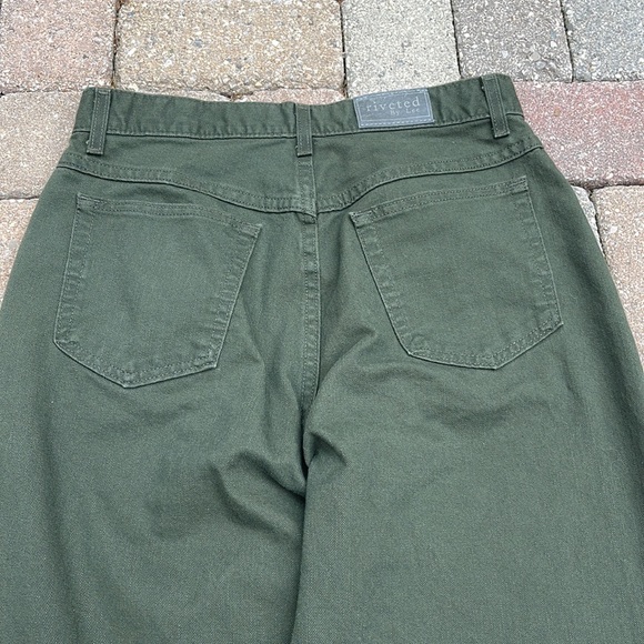 LEE Riveted Vintage Olive Green Straight Jeans 12L - Picture 4 of 8